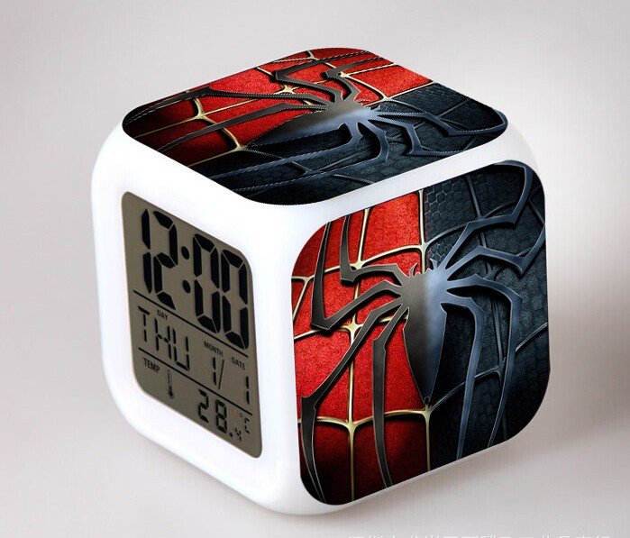 Spiderman Movie Cartoon #06 LED Alarm Clock for Gift