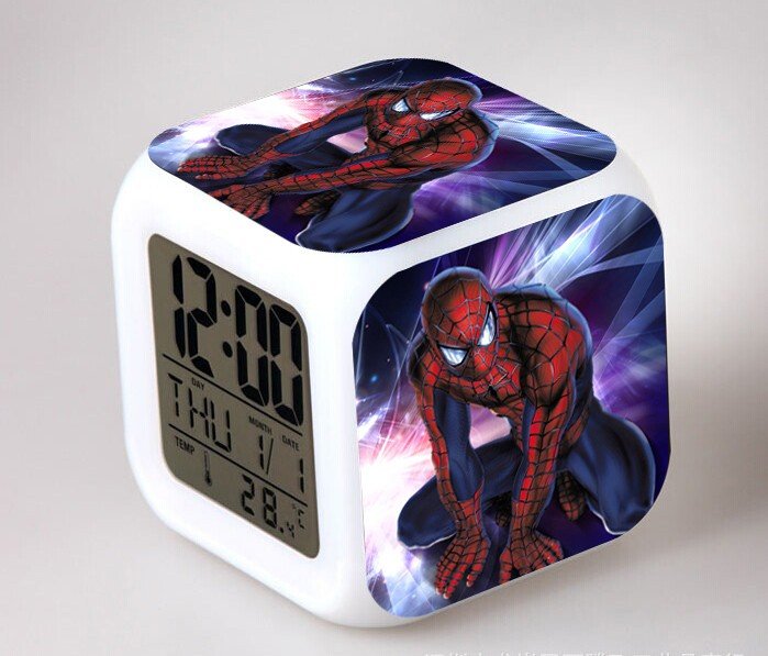 Spiderman Movie Cartoon #07 LED Alarm Clock for Gift