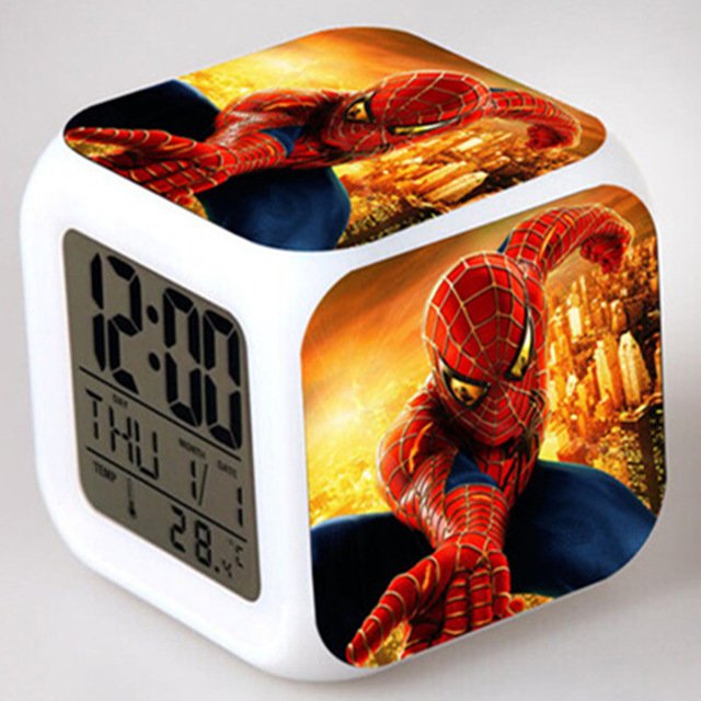 Spiderman Movie Cartoon #11 LED Alarm Clock for Gift