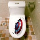 Captain America #01 Wall Sticker for Toilet Decor PVC Mural Posters