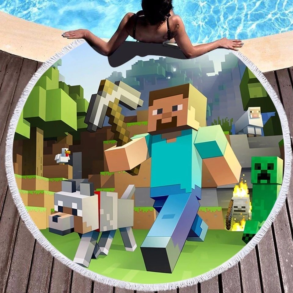 Minecraft Beach Towel Mat Travel Mat Home Decor Mat