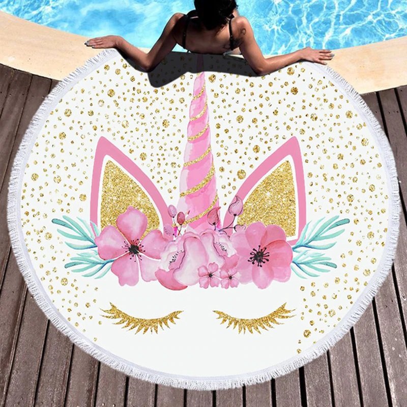 Unicorn cartoon series #02 Beach Towel Mat Travel Mat Home Decor Mat