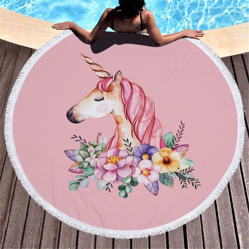 Unicorn cartoon series #07 Beach Towel Mat Travel Mat Home Decor Mat