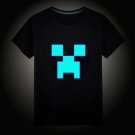 Minecraft #01 Fluorescent Short Sleeves Cotton Shirts Glow in the dark