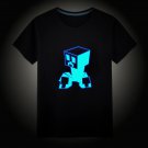 Minecraft #04 Fluorescent Short Sleeves Cotton Shirts Glow in the dark