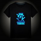 Minecraft #03 Fluorescent Short Sleeves Cotton Shirts Glow in the dark
