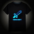 Minecraft #08 Fluorescent Short Sleeves Cotton Shirts Glow in the dark