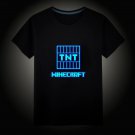 Minecraft #13 Fluorescent Short Sleeves Cotton Shirts Glow in the dark