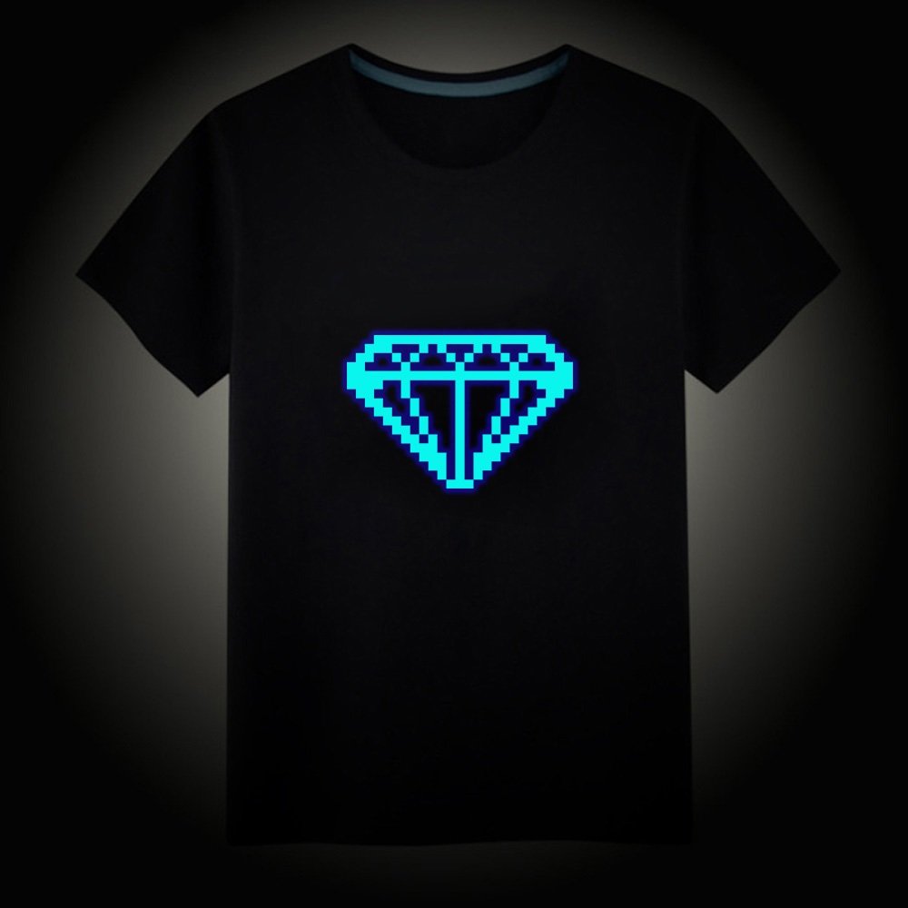 Minecraft #14 Fluorescent Short Sleeves Cotton Shirts Glow in the dark
