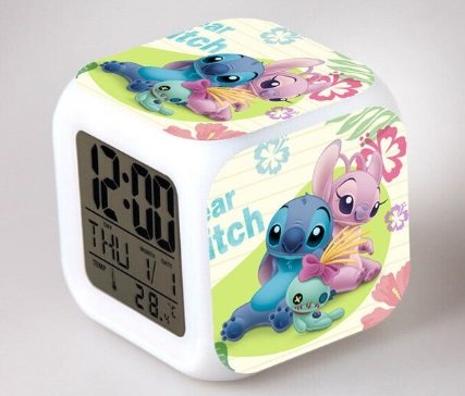Lilo and stitch Cartoon #08 LED Alarm Clock for Gift