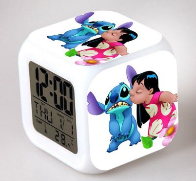 Lilo and stitch Cartoon #12 LED Alarm Clock for Gift