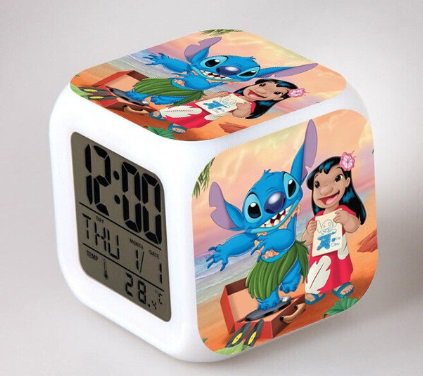 Lilo and stitch Cartoon #13 LED Alarm Clock for Gift