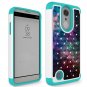 For LG Risio 2 4G LTE Case Crystal Bling Hybrid Armor Defender Protective Cover