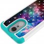 For LG Risio 2 4G LTE Case Crystal Bling Hybrid Armor Defender Protective Cover