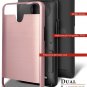For ZTE Avid Plus Case, [Metal Brushed Texture] Hybrid Shockproof Phone Cover