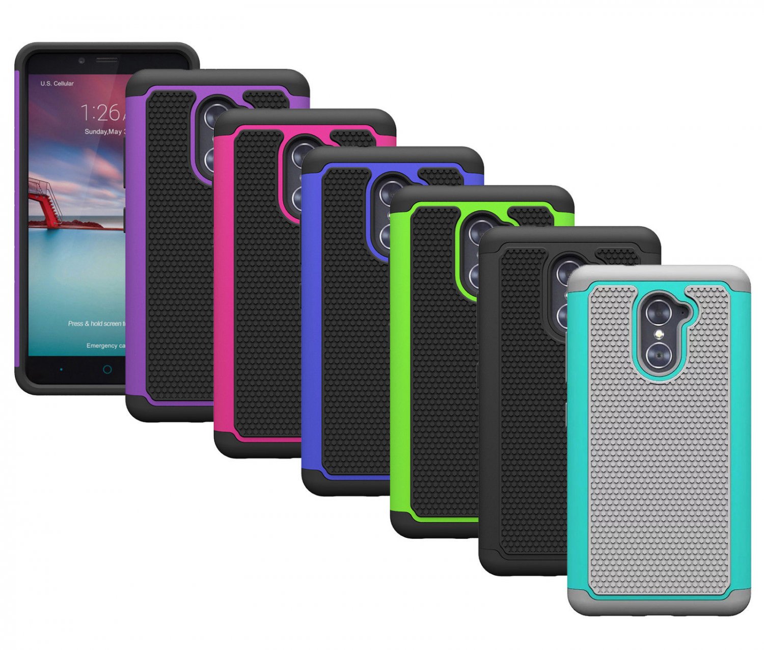 For ZTE Grand X Max 2 Case ShockProof Dual Layer Armor Protective Phone