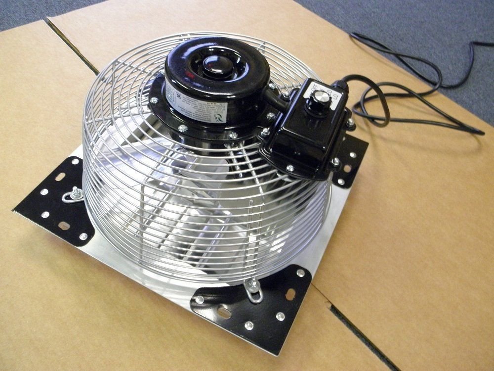 Crawl Space Shutter Fan Exhaust Fan 12" (3 Speed)