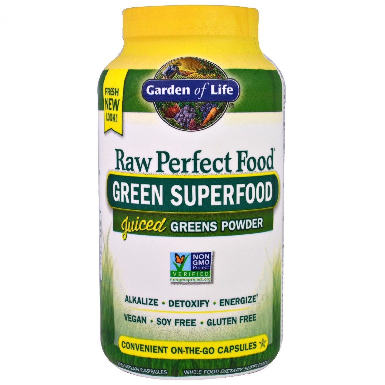 2 X Garden Of Life Perfect Food Raw Green Super Food 240 Vegan Capsules NEW