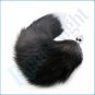 Enchanting Naughty Black Fox Tail Soft Artificial Wool Metal Anal Sex Toys for Couple Flirting