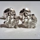 1.5CT Diamond Stud Earrings 14k white gold 3 prong martini settings