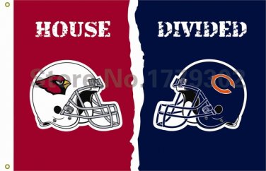 Arizona Cardinals Chicago Bears helmets House Divided Flag3ft x 5ft