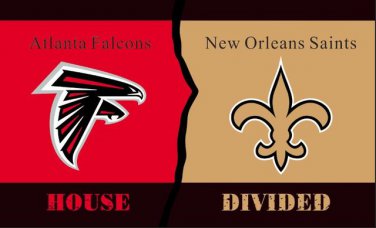 Atlanta Falcons vs New Orleans Saints House Divided Rivalry flag 3ftx5ft