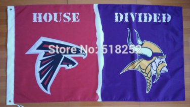 Atlanta Falcons Minnesota Vikings House Divided Flag 3x5 FT 150X90CM