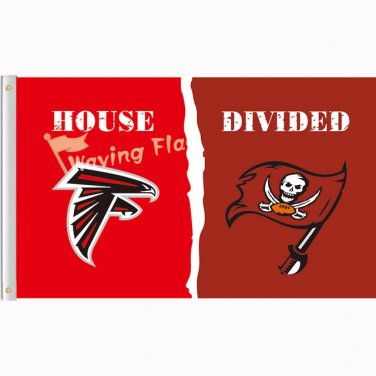Atlanta Falcons vs Tampa Bay Buccaneers House Divided Flag free shipping