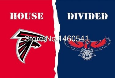 Atlanta Falcons Atlanta Hawks House Divided Flag 3ft x 5ft Polyester