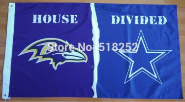 Baltimore Ravens Dallas Cowboys House Divided Flag 3x5 FT 150X90CM