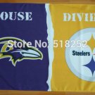 Baltimore Ravens Pittsburgh Steelers House Divided Flag 3x5 FT 150X90CM