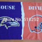 Baltimore Ravens Cleveland Browns House Divided Flag 3x5 FT 150X90CM