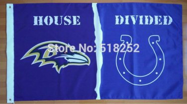 Baltimore Ravens Indianapolis Colts House Divided Flag 3x5 FT 150X90CM