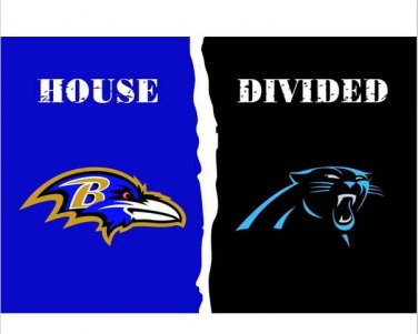 3x5 ft Baltimore Ravens VS Carolina Panthers house divided flag 150x90cm