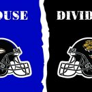 Baltimore Ravens VS Jacksonville Jaguars House Divided flags 3ftx5ft Banner
