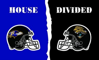 Baltimore Ravens VS Jacksonville Jaguars House Divided flags 3ftx5ft Banner
