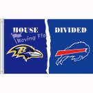 Baltimore Ravens vs Buffalo Bills House Divided Rivalry Flag 3x5 FT