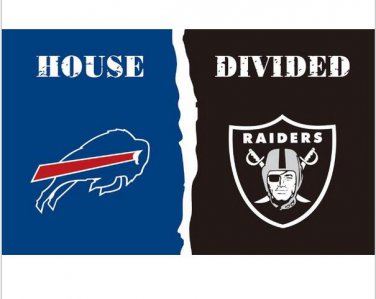 3x5 ft Buffalo Bills VS Oakland Raiders house divided flag 150x90cm