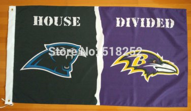 Carolina Panthers Baltimore Ravens House Divided Flag 3x5 FT 150X90CM