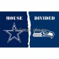 Dallas Cowboys VS Seattle Seahawks House Divided Team Outdoor Indoor Flag 3X5 ft