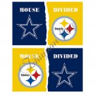 Pittsburgh Steelers vs Dallas Cowboys HOUSE DIVIDED Baseball Large Indoor Outdoor 3 X 5' Custom Flag
