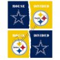 Pittsburgh Steelers vs Dallas Cowboys HOUSE DIVIDED Baseball Large Indoor Outdoor 3 X 5' Custom Flag