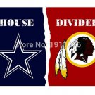 3x5 ft Dallas Cowboys VS Washington Redskins house divided flag 150x90cm 2 metal grommets