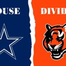 Dallas Cowboys vs Cincinnati Bengals House Divided flags 3ftx5ft Banner 100D Polyester