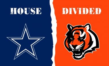 Dallas Cowboys vs Cincinnati Bengals House Divided flags 3ftx5ft Banner 100D Polyester
