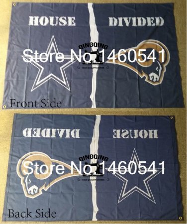 Dallas Cowboys St. Louis Rams House Divided Flag 3ft x 5ft Polyester