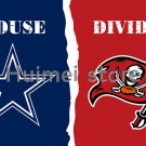 Dallas Cowboys VS Tampa Bay Buccaneers House Divided Team Outdoor Indoor Flag 3X5
