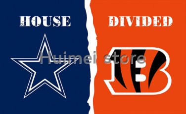 3x5ft Dallas Cowboys vs Cincinnati Bengals flag house divided flag