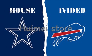 3x5ft Dallas Cowboys vs Buffalo Bills flag house divided flag