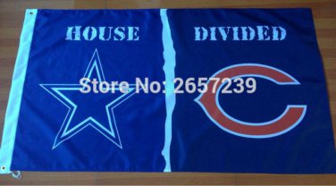 Dallas Cowboys Chicago Bears House Divided Flag 3x5FT